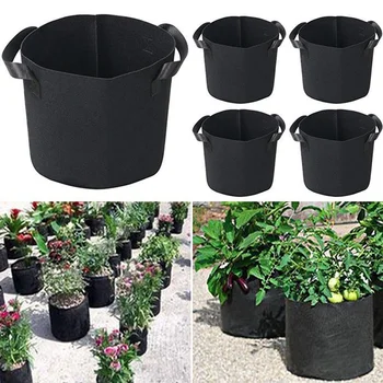 Neaustinis Audinys Auga Bag Black Sodo Augalų Auga Maišą Daržovių, Gėlių, Augalų Eco-Friendly Augti Krepšys