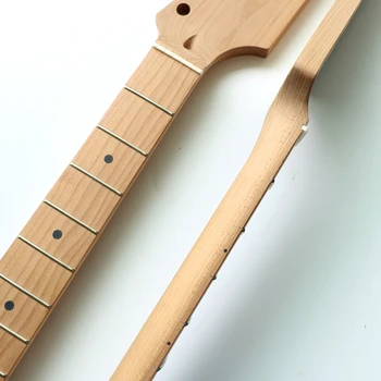 Nebaigtas headstock 22 nervintis Skrudintos Klevas gitaros kaklo užsakymą Strat ir tele stiliaus gitaros komplektai su kaulais riešutų