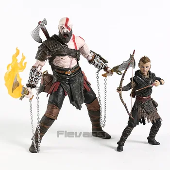 NECA Karo Dievo 2018 Kratos & Atreus Ultimate PVC Veiksmų Skaičius, Kolekcines, Modelis Žaislas 2-pack