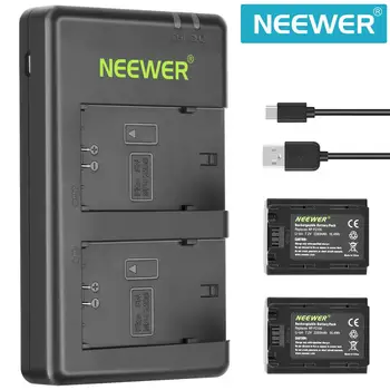 Neewer NP-FZ100 Pakeitimas, Baterijos Kroviklis Nustatyti, Micro USB Dual Baterijos Kroviklio Komplektas Suderinama su Sony A9 A7III A7RIII Kameros