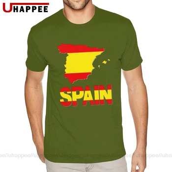 Negabaritinių Ispanijos Vėliava Žemėlapis Marškinėliai vyriški Custom Print Trumpas Rankovėmis Sunkiųjų Medvilnės Apvalios Kaklo Marškinėliai
