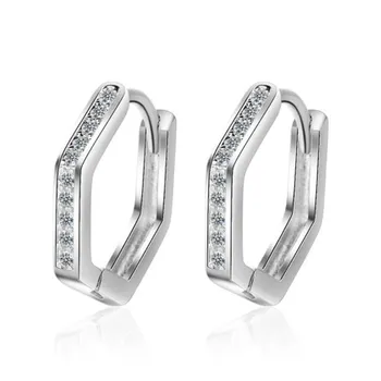 NEHZY 925 sterlingas sidabro naujas moterų mados juvelyrikos aukštos kokybės retro paprasta penkiakampis kristalų cirkonis aukso sidabro auskarai