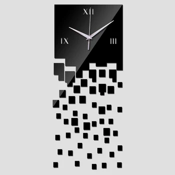 Nekilnojamojo skatinimo pardavimas naujų laikrodžių dovana black 3d modernios sienos meno akrilo kvarcinis laikrodis saugių namų dekoro veidrodis