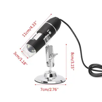 Nemokama pašto 1600X USB Skaitmeninis Mikroskopas su Kamera Endoskopą 8LED didinamasis stiklas su Metalo Stovas