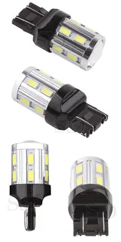 Nemokamai DHL 7443 7440 Led automobilio lemputes 12 SMD 5730 Xenon White W21/5W 5W Didelės galios Cree Led Lustas, lempos, Lemputės, automobilių šviesos šaltinis automobilių stovėjimo aikštelė