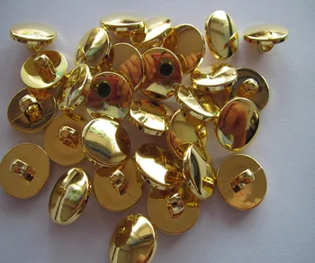 Nemokamas pristatymas 15mm karka mygtuką palaidinė plastiko mygtuką apkalos aukso mados mygtuką, aukso spalvos, 100vnt