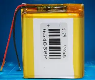 Nemokamas pristatymas 1pcs/daug), 3,7 V 954856 3000mAh polimero ličio baterija li-ion daugkartinio įkrovimo baterijos Įkraunamos baterijos