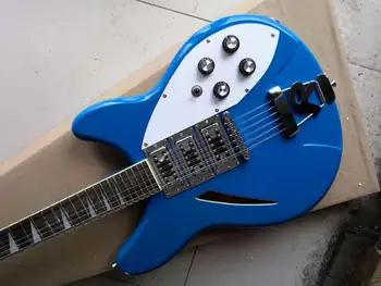 Nemokamas pristatymas Kinija Custom Gitara Pusiau Tuščiaviduriai įstaiga, Rick 360 Elektrinė gitara 12 stygų gitara Vyšnių mėlyna spalva sandėlyje 11