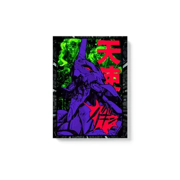 Neon mecha vienetas-01 Plakatas Anime Įrėminti, Medinis Rėmas, Drobės Tapybos Sienos Meno Dekoro Kambarys, Miegamasis, Studijų Namų Puošybai Spausdina