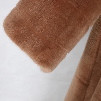 Nerazzurri ilgai dirbtiniais kailių paltai moterims su gaubtu didelis dydis 4xl 5xl 6xl 7xl ilgomis rankovėmis dryžuotas storas šiltas pūkuotas pūkuotas paltas 2019