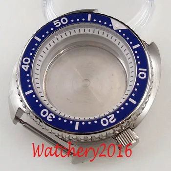 Nerūdijančio Plieno BLIGER 45mm Automatinis laikrodis Atveju tinka NH35A NH36A Sapphire Kristalas Sukasi Bezel Blue Lydinio Įdėkite Varžtą Karūna