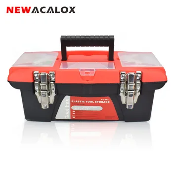 NEWACALOX Dvigubo sluoksnio Įrankių dėžė Nešiojamų Multi-funkcija Remontas Įrankis Buitinių Sustorėjimas Didelis Aparatūros Saugojimo Dėžutė