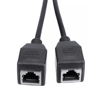 Nešiojamas Ethernet Kabeliai 1pc 0,25 m 1-Vyras, 2-Port Moteris KATĖ 5 Adapteris Spliter Kabelis RJ45, Ethernet 