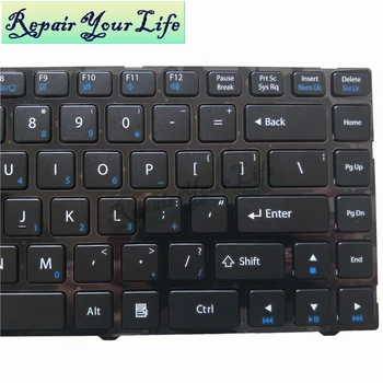 Nešiojamas klaviatūros Pegatron B14Y už Clevo W540 JAV lietuvių išdėstymas MP-11P53US 528 12F089800962M 0KN0-A02US12 juoda KB rėmelį