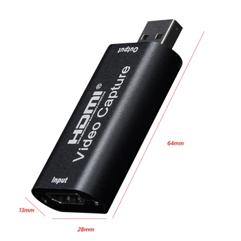 Nešiojamas USB 2.0 Audio Video Capture Card HD 1 Būdas HDMI 1080P USB 2.0 Mini Įsigijimo Kortelės Konverteris Kompiuterio PS4 Gyvenimo