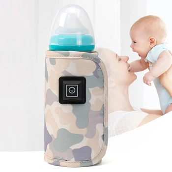 Nešiojamas USB Kūdikių Buteliukas Šilčiau Kelionės Pieno Šilčiau Kūdikiams Maitinti Butelis Šildomos Padengti Izoliacija Termostatas Maisto Šildytuvas