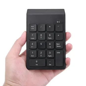 Nešiojamų 2.4 Ghz, Belaidis Kompiuterio Skaitmeninės Klaviatūros Patvarus USB Įkrovimo Mini 18 Klavišų Klaviatūra KOMPIUTERIUI Laptopo