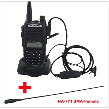 Nešiojamų Baofeng Radijo UV-82 Walkie Talkie Black dviejų dažnių VHF/ UHF Kumpis Radijo siųstuvas-imtuvas Baofeng UV 82 m/ NA-771 SMA-F antena