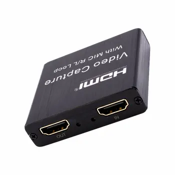 Nešiojamų HDMI Video Capture Card Mic In Audio Out 1080p USB 2.0 Video Grabber Įrašyti Box Live Transliacijos Vaizdo Įrašymas