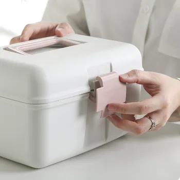 Nešiojamų medicina laikymo dėžutė Balto Didelės talpos Daugiafunkcinis namų ūkio Plastikiniai medicina dėžutę