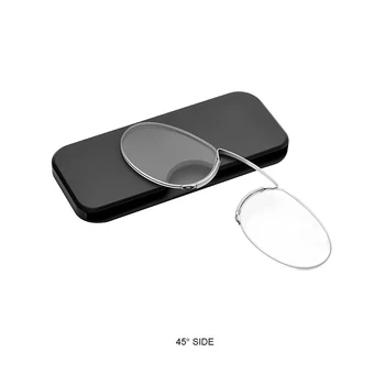 Nešiojamų Plonas Pince-Nez Šalių Nosies Įrašą Skaitymo Akiniai Ultralight Sos Recepto Akiniai Mini Eeyglasses Skaitytojus Su Telefono Dėklas +2