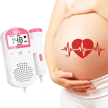 Nešiojamų Ultragarso Vaisiaus Doplerio Vaisiaus Klausykitės Kūdikio Stebėjimo Buitinių Širdies Ritmo Monitorius Nėščioms Moterims Su Prižiūrėti 2,5 M