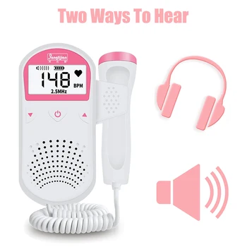 Nešiojamų Ultragarso Vaisiaus Doplerio Vaisiaus Klausykitės Kūdikio Stebėjimo Buitinių Širdies Ritmo Monitorius Nėščioms Moterims Su Prižiūrėti 2,5 M