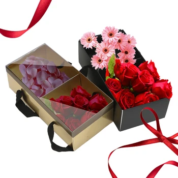 NICEYARD Gėlių Lankstymo Popieriaus Langelį, Gėlių Pakavimo Dėžutė Gėlė Desertas Dovanų Dėžutė su Dangčiu iš PVC Portable 
