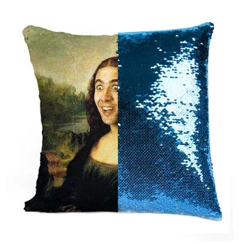 Nicolas Cage Mona Lisa china Grįžtamasis Spalva ChangingPillowcase dovana jai, dovana jam pagalvė magic pagalvė