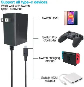 Nintendo Įjungti/ Perjungti Lite NS Parama TV ir Dock 5 V/2.4 ES/JAV AC Maitinimo Įkroviklis Adapteris Greito Įkrovimo USB Tipo C