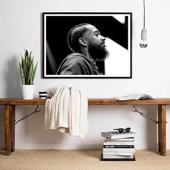 Nipsey Hussle Plakatas Sienos Meno Hip-Hop Rap Muzikos Žvaigždžių Plakatų Ir Grafikos, Tapybos Apdailos Kambarį Namų Dekoro
