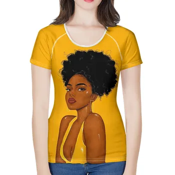 Nopersonality Atsitiktinis Moterys T Shirts Meno Black Queen Amerikos, Afrikos Mergaičių Viršūnes Trumpomis Rankovėmis Vasarą Afro Ponios Tee Tshirts