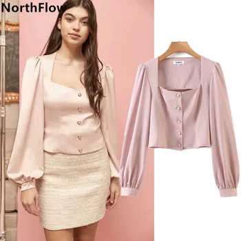 Northflow 2020 blusas palaidinė mujer de moda rožinė aikštėje apykaklės kimono domino palaidinės plius dydis moterų topai