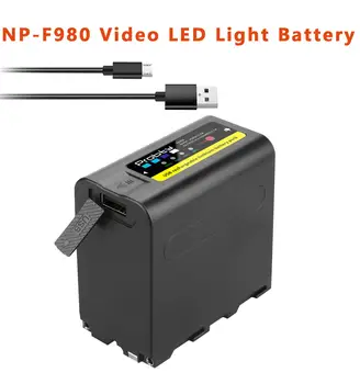 NP-F970 NP-F980 8800mAh su LED maitinimo indikatorius Fotografijos Lempa, Baterija NP F970 F960 LED Vaizdo Šviesos Lempos, Baterijos
