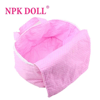 NPKDOLL atgimsta lėlės antklodė Lėlės Priedai Vaikams, Žaislai, 10 colių Slicone Reborn Baby Doll, rožinė pagalvę krepšelį 
