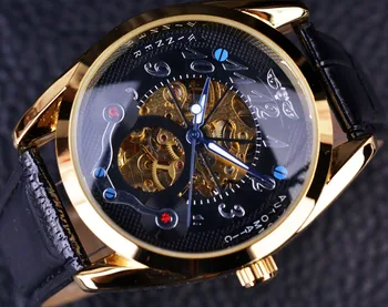 Nugalėtojas Mados Atsitiktinis Black Dial Aukso Atveju Vyrai Dizaineris Laikrodžiai Top Brand Prabangus Automatinis, Skeleto Prabangos Žiūrėti Vyrų Laikrodis Vyrams