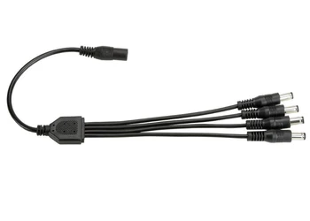 Nuolatinės SROVĖS Skirstytuvo 4 Būdas Power Splitter Cable 1-Vyras, 2-Dual Moterų Smegenų VAIZDO Kamera 5.5 mm / 2.1 mm