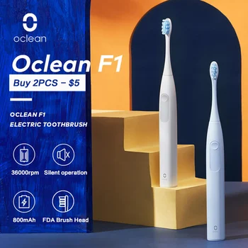 Oclean F1 Sonic Elektros dantų šepetėlį IPX7 atsparus Vandeniui Smart dantų šepetėlį Tris Šepečiu Režimai, skirti Suaugusiųjų Greito Įkrovimo Dantų valymas