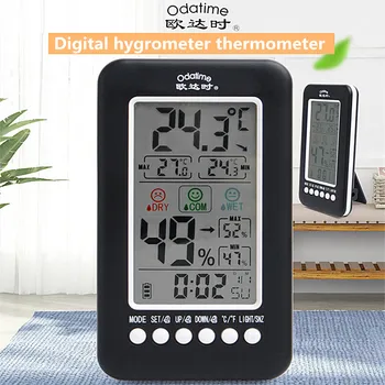 Odatime Skaitmeninis Termometras Su Laikrodžiu Funkcija, LCD Temperatūros, Drėgmės Matuokliai Elektroninis Termometras Patalpų Oras Stotis