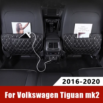 Odos Automobilio Galinės Sėdynės Anti-Kick Mygtukai Atgal Porankiu Apsaugos Kilimėliai Volkswagen VW Tiguan 2 mk2 2016-2018 2019 2020 Priedai