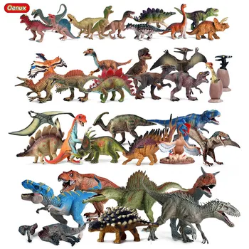 Oenux Pasaulyje Dinozaurų Parkas Veiksmų Skaičiai Juros periodo Indominus Rex Pterosaur Stegosaurus Gyvūnų Modelį PVC Surinkimo Vaikas Žaislą Dovanų