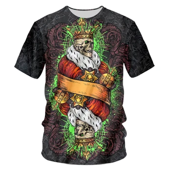 OGKB 3D Kaukolė O-kaklo Marškinėlius Vyras Mada 3D Atspausdintas Laisvi Marškinėliai, Hip-Hop 5XL 6XL Viršūnes Tees Vyrų Vasaros Marškinėliai Didmeninės