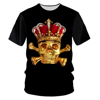 OGKB 3D Kaukolė O-kaklo Marškinėlius Vyras Mada 3D Atspausdintas Laisvi Marškinėliai, Hip-Hop 5XL 6XL Viršūnes Tees Vyrų Vasaros Marškinėliai Didmeninės