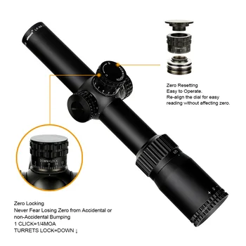 Ohhunt LR WA 1.75-10X24 IR Taktinis Kompaktiškas Medžioklės taikymo Sritis Stiklo Išgraviruotas Tinklelis Raudonas Apšvietimas Bokštelius Lock Reset Riflescope