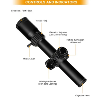 Ohhunt LR WA 1.75-10X24 IR Taktinis Kompaktiškas Medžioklės taikymo Sritis Stiklo Išgraviruotas Tinklelis Raudonas Apšvietimas Bokštelius Lock Reset Riflescope