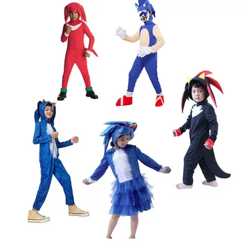 OHMETOY Sonic The Hedgehog Cosplay Kostiumų Nustatyti Vaikai, Mergaitės ir Berniukai, Teenages Helovinas Gimtadienio Dovana