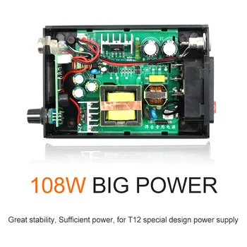 OLED T12-Q19 Litavimo Stotis Elektroninių suderinama AC/DC maitinimo su T12-907 Plastikinė rankena ir T12 geležies patarimai be powerplug