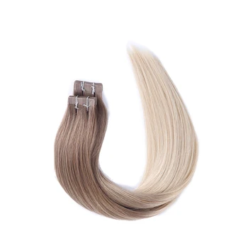 Ombre Balayage Juosta Žmogaus Plaukų priauginimas Real Remy Human Hair Extensions 50g 100g Pakuotėje Vientisos Juostos ant Plaukų