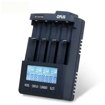 Opus BT-C3100 V2.2 Smart Digital Pažangi Baterijų Kroviklis 4 Slots AA/AAA LCD Universal Baterija, Įkroviklis, Ličio 10440 18650