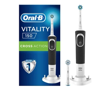 Oral-B D150 Gyvybingumą Black Cross Veiksmų Elektriniai dantų Šepetėlis Rinkinys Varomas Braun, Įkrovimo Švaresnis Mašina, +1 Papildomai Vadovas